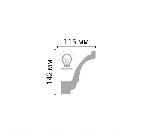 Плинтус потолочный гладкий DECOMASTER DT-85606 полиуретан 115х142х2400 мм DT-85606