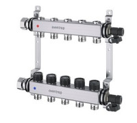 Распределительная гребенка Oventrop Multidis SHR на 4 контура 3/4 EK нержавеющая сталь с регулирующими вставками 140650054