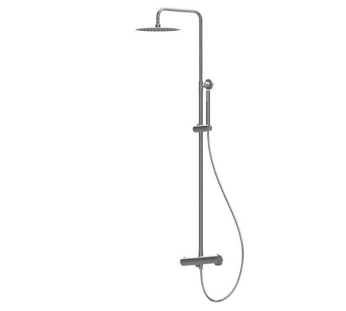 Душевая стойка с термостатом Newform X-STEEL 316 верхний душ 250 мм INOX 69650X.50.050