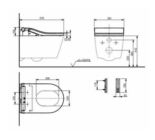Унитаз подвесной TOTO RP 38х58х33.5 см белый CW542EY