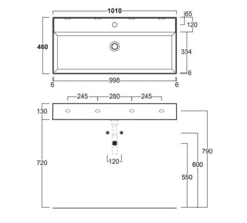 Раковина подвесная Simas Agile 101х46 см 1 отверстие с переливом белая AG101 bi*1