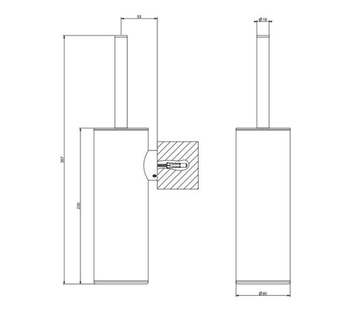 Ершик для унитаза подвесной Gessi Emporio Accessories Black XL 38957#299