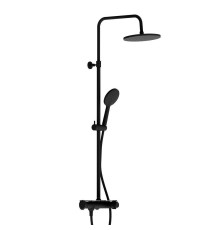 Душевая система с термостатическим смесителем-полкой AM.PM Jupiter черный матовый 977750300