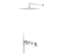 Смеситель для ванны встраиваемый Boheme Qubic 42x18.8x10 см белый матовый 474-MW