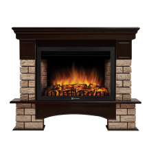 Портал для электрокамина Firelight Forte Wood 30 коричневый камень шпон темный дуб НС-1292164