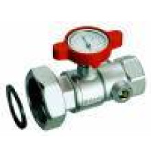 Кран шаровой FAR 1 1/2 ВР-накидная гайка с термометром синяя ручка FS 3046 1B