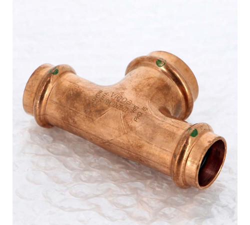 Тройник пресс медный Viega Profipress 22x28x22 мм 322687