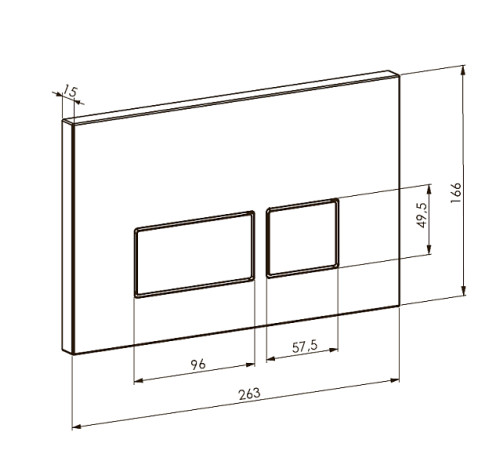 Кнопка смыва для инсталляции Boheme пластик 26.3х1.5х16.6 см золото 664-G