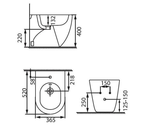 Биде напольное Allen Brau Reality черный 4.32005.31
