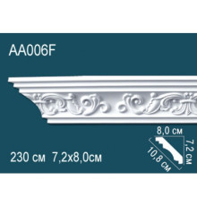 Карниз потолочный Perfect AA006F полиуретановый гибкий с орнаментом 72x72x2400 мм AA006F
