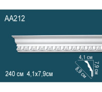 Карниз потолочный гибкий Perfect AA212F полиуретановый с рисунком AA212F