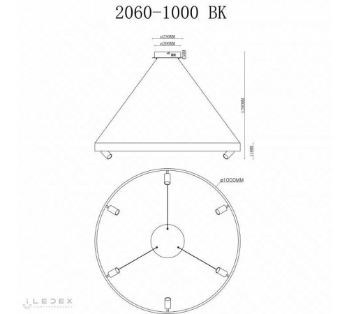 Подвесная люстра iLedex Vision 2060-D1000 BK