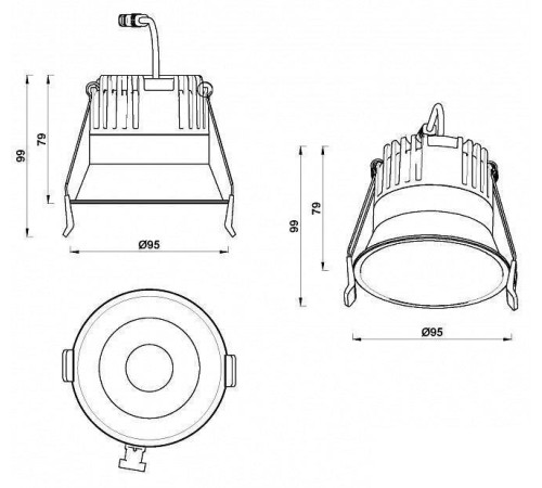 Встраиваемый светильник iLedex Mars 12 Вт 3000 K 212-12W-D95-3000K-24DG-BK