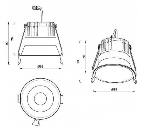 Встраиваемый светильник iLedex Mars 12 Вт 4000 K 212-12W-D95-4000K-24DG-BK