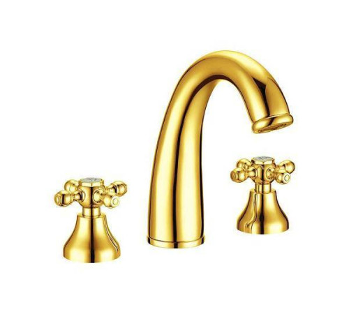 Смеситель для раковины Boheme Camelia на 3 отверстия золото глянцевое 297-Camelia