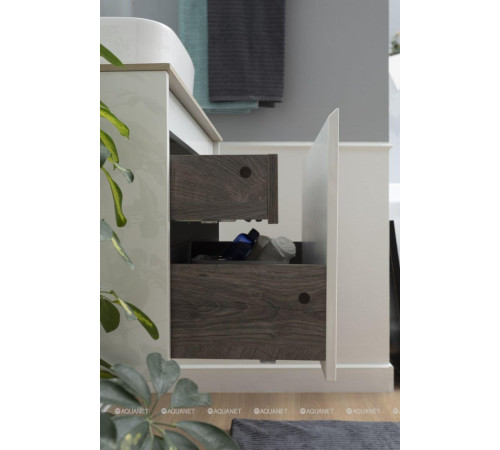 Тумба с раковиной Aquanet Nova Lite 75 1+1 ящик белый глянец 00245243