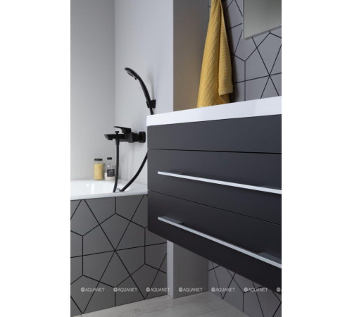 Тумба под раковину Aquanet Верона 90 New черный матовый 00272429