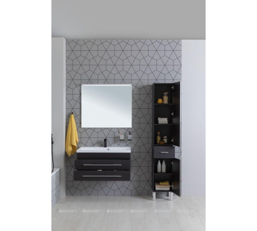 Тумба под раковину Aquanet Верона 90 New черный матовый 00272429