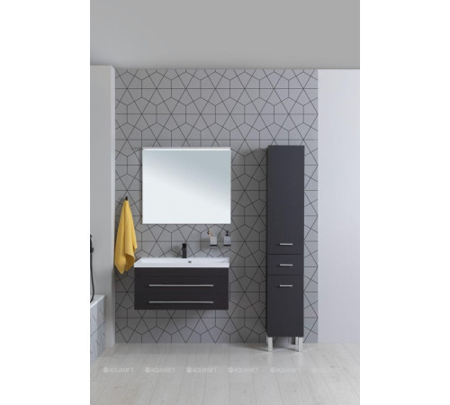 Тумба под раковину Aquanet Верона 90 New черный матовый 00272429