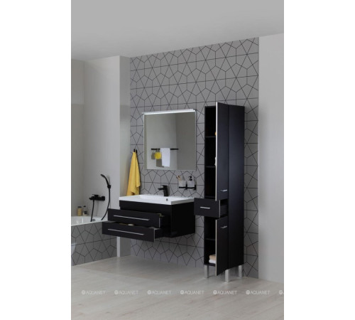 Тумба под раковину Aquanet Верона 90 New черный матовый 00272429