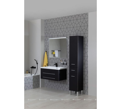 Тумба под раковину Aquanet Верона 90 New черный матовый 00272429