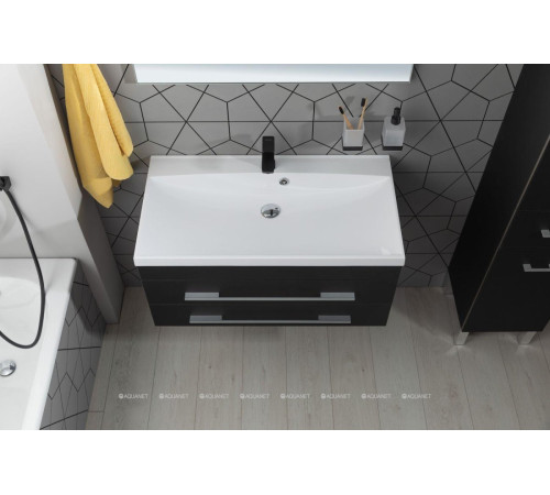 Тумба под раковину Aquanet Верона 90 New черный матовый 00272429