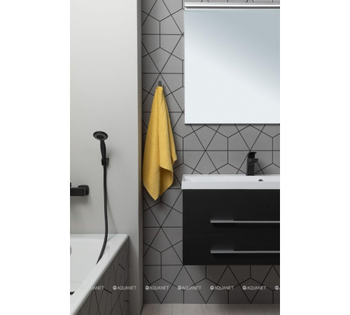 Тумба под раковину Aquanet Верона 90 New черный матовый 00272429