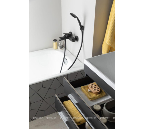 Тумба под раковину Aquanet Верона 90 New черный матовый 00272429