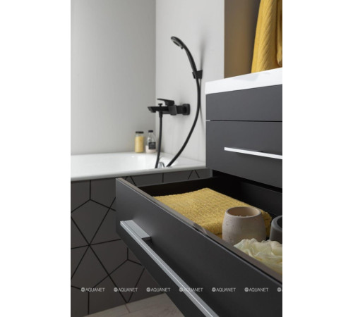 Тумба под раковину Aquanet Верона 90 New черный матовый 00272429