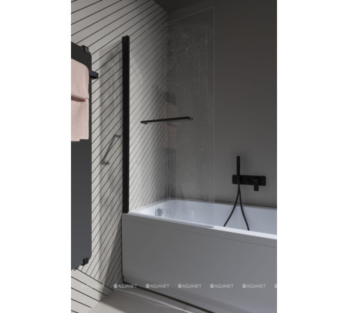 Шторка на борт ванны Allen Brau Priority 800x1500 мм Optiwhite черн. браш. ал. 3.31022.BBA