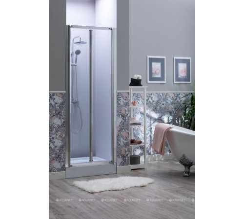Душевая дверь в нишу Aquanet Alfa 800х2000 мм складная стекло прозрачное хром NAA6422