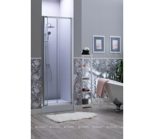 Душевая дверь в нишу Aquanet Alfa 800х2000 мм складная стекло прозрачное хром NAA6422