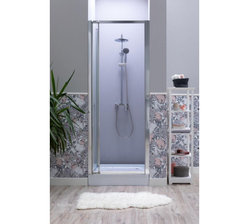 Душевая дверь в нишу Aquanet Alfa 800х2000 мм складная стекло прозрачное хром NAA6422