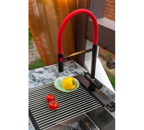 Смеситель для кухни Omoikiri Kanto-GM выдвижной излив под фильтр вороненая сталь 4994013