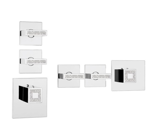 Смеситель для душа термостатический Bossini Rectangular High-Flow внешняя часть хром Z033203.030