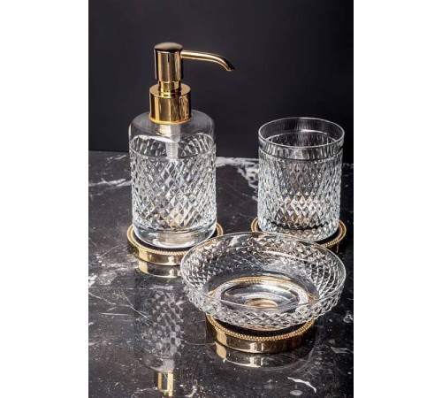 Дозатор для жидкого мыла Boheme Murano Cristal настольный золото 10228