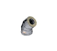Колено сэндвич 135° дымохода Ferrum 430/0.5 мм + нерж. Ф150х210 мм Af4108