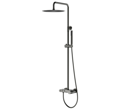 Душевая стойка Boheme Stick Touch со смесителем и верхним душем оружейный металл 128-GM.2