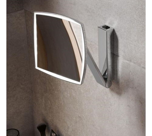 Зеркало косметическое KEUCO iLook Move квадратное с подсветкой 5x черный матовый 17613 379004