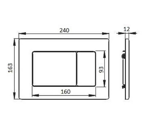 Кнопка смыва для инсталляции Boheme латунь 24х1.2х16.3 см черный матовый 650-B