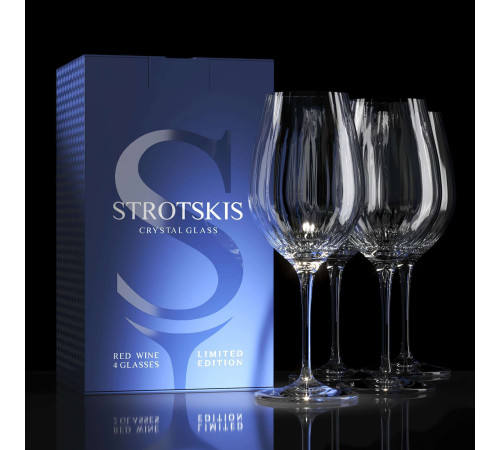 Хрустальные бокалы Strotskis Adajio, красное вино (4 шт.) 0601/4