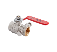 Кран шаровый MVI с дренажем и воздухоотводчиком 1/2 PN40 ВР-ВР рычаг BV.432.04