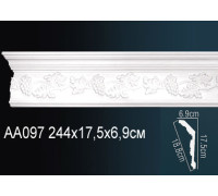 Карниз потолочный полиуретановый Perfect AA097 с рисунком 175x69x2400 мм AA097