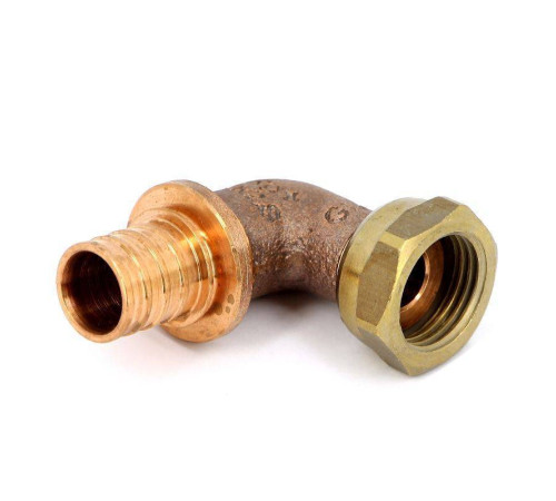 Угол с накидной гайкой надвижной Rehau Rautitan RX 20х1/2 бронза 1456413