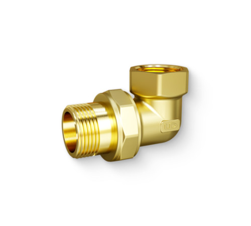 Разъемное соединение угловое LD НВ 1/2 дюйма с прокладкой O-Ring латунь LD.65.534.15