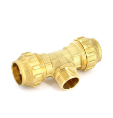 Тройник компрессионный Tiemme для труб ПНД 25х3/4 НР 3400069