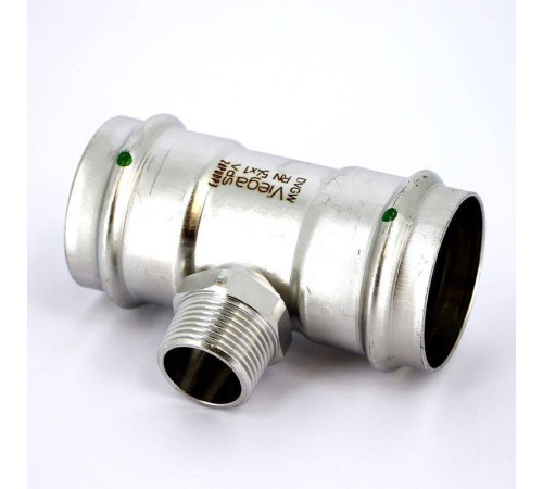 Тройник пресс-НР нержавеющая сталь Viega Sanpress Inox 54х1х54 мм 446031