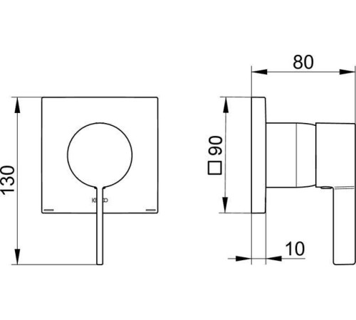 Душевой комплект KEUCO IXMO с квадратным верхним душем и смесителем хром 59603 010002