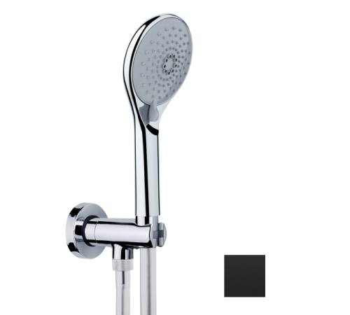 Душевой комплект Bossini Syncronia с лейкой, шлангом и держателем, черный матовый C12035C.073