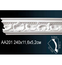 Карниз потолочный Perfect AA201 полиуретановый с рисунком AA201